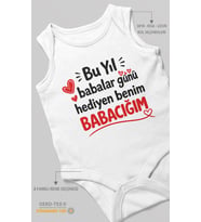 Babaya Özel Sıfır Kollu Bebek Body %100 Pamuk