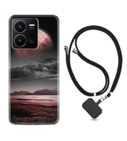 Vivo Y22 Kılıf Resimli Boyun Askılı İpli Desenli Silikon Series Red World 1836