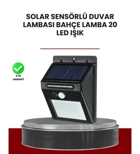 Bahçe Ve Dış Mekanlar İçin Güneş Enerjili 20 Led Hareket Sensörlü Lamba
