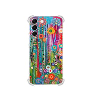 PrintiFy Samsung Galaxy S22 Plus ile Uyumlu Düşlerin Dansı Serisi Folklorik Bahçe Tasarımlı Uv Baskılı Köşe Korumalı Antişok Kılıf