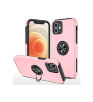 Newface Apple iPhone 12 Kılıf Elit Yüzüklü Kapak - Pembe