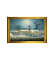 Manzara Temalı Kanvas Tablo 80 x 110 cm Gold Çerçeve