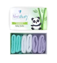 Novibaby 3'lü Bambu Yenidoğan Bebek Çorap I Trendy I 0-6 ay (Karışık)