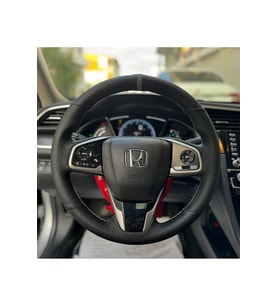 Honda Civic Fc5 Araca Özel Direksiyon Kılıfı (Karbon Nokta GRİ YÜZÜK)