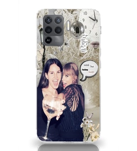 Oppo Reno 5 Lite Uyumlu Lana Del Rey ve Taylor Swift Desenli Şeffaf Telefon Kılıfı
