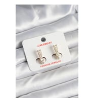 Mey İthalat® Pirinç Gold Renk Zirkon Taşlı Vintage Kadın Küpe