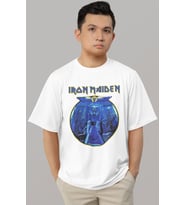 Tasarım Iron Maiden Rock Metal Müzik Grubu Baskılı Unisex Oversize Tişört
