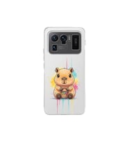Xiaomi Mi 11 Ultra ile Uyumlu Splash Kapibara Tasarımlı Şeffaf Silikon Kılıf