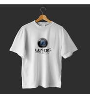 Gray Black Simple Capture Photography Club T-Shirt (Beyaz)