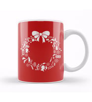 Sherlock Holmes Christmas Wreath Pattern Kupa Bardak Porselen