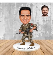 Kişiye Özel Askerlere Hediye Karikatür Ahşap Biblo