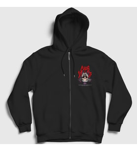 Presmono Unisex Siyah Aki Claws Of Ya Zi Street Fighter Fermuarlı Kapüşonlu Sweatshirt 479003tt