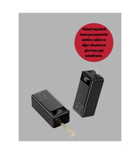 4 Çıkışlı Hızlı Şarj Destekli Taşınabilir Powerbank