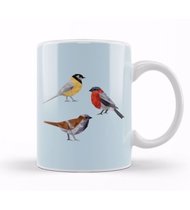 Geometric Animal Birds Kupa Bardak Porselen