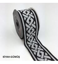 50069-Bordür - 10 mt Siyah-Gümüş