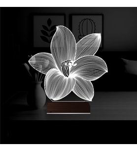 Luvivia Orkide Çiçek 3D Lamba - Masa Gece Lambası
