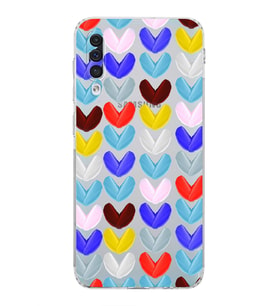 PrintiFy Samsung Galaxy A50 ile Uyumlu Water Color 1  Kamera Korumalı Şeffaf  Kılıf