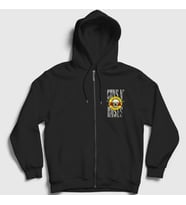 Presmono Unisex Siyah Bullet Guns N' Roses Fermuarlı Kapüşonlu Sweatshirt 56426tt