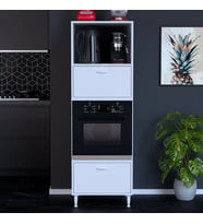 Modilayn QPİER Ankastre Dolap (60x185,9x56 cm): 2 Kapaklı Mini/Midi Mikrodalga Fırın Dolabı