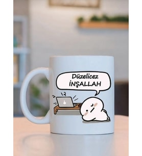 DYNTASARIM GIF'Lİ Düzelecez İnşallah Baskılı Kupa Bardak