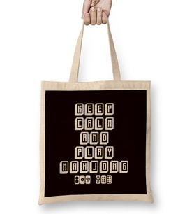 Play Mahjong Tiles Mah-Jongg Player Chinese Board Game Fan Bez Çanta Uzun Saplı