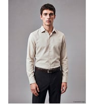 LCW BUSINESS Bej Slim Fit Armürlü Erkek Gömlek