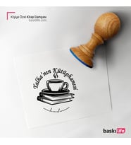 Kahve Kişiye Özel Kitap Damgası Kitap Mührü Kaşe Kitap Mühür Özel Damga 473