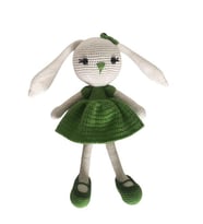 Sevimli Uzun Kulak Yeşil Tavşan Amigurumi Organik Oyuncak