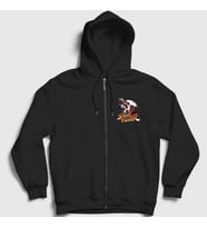 Presmono Unisex Siyah Ryu Vs Ken Street Fighter Fermuarlı Kapüşonlu Sweatshirt 411317tt