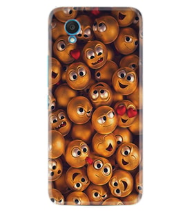 Alcatel 1 2022 Kılıf Resimli Desenli Silikon Platinium Series Gold Emoji 1877