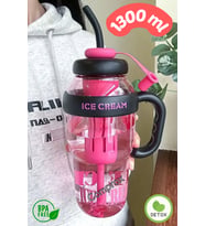 Dörtel Tedarik Bıgmug Ice Cream Tritan Pipetli Suluk Detoks Matara 1300 ML