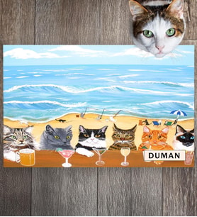 Monnhein Pet Mat – Kişiselleştirilebilir Kaymaz Mama Altlığı, 50x35 cm