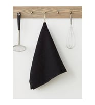 Siyah Keten Mutfak Havlusu 4'lü Set 45x65 cm