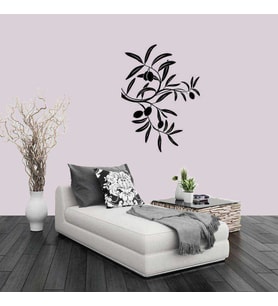Zeytin Dalları Dekoratif Duvar Sticker, Çıkartma, Etiket