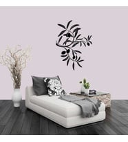 Zeytin Dalları Dekoratif Duvar Sticker, Çıkartma, Etiket