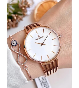 BLKT.2.615 Revello Elite Model Bronz/Rose Özel Renk 30 Mt Su Geçirmez+Bileklik Lady Wristwatch