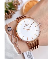BLKT.2.615 Revello Elite Model Bronz/Rose Özel Renk 30 Mt Su Geçirmez+Bileklik Lady Wristwatch