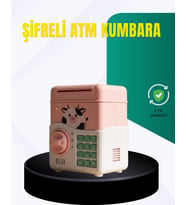 Pembe Şifreli Eğitici Atm Kasa Çocuk Kumbarası