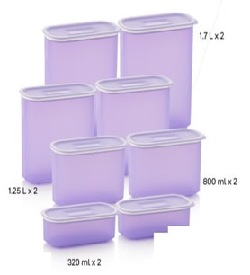 Tupperware Lila Oval Saklama Kabı Set 8li ESC