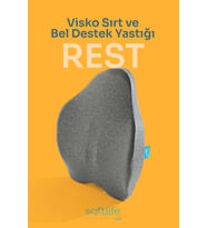 REST Visco Bel Yastığı Sırt Minderi Ortopedik Bel Minderi Ortopedik Sırt Yastığı 54x42x9cm