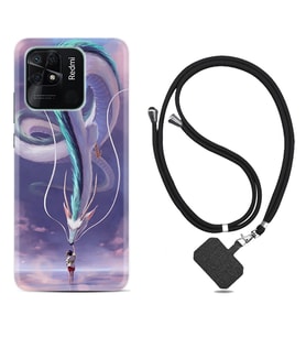 Xiaomi Redmi Note 7 8 9 Pro 10 2022 10 Pro 10S Kılıf Boyun Askılı Silikon Kız ve Ejderha 1742