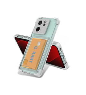 Xiaomi Mi 13T Uyumlu Kılıf Airbag Tasarımlı Şeffaf Kartlıklı  G-Kart Kapak (Renksiz)