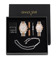 DEEPWELL Çift Kol Saati Çakmak Bileklik Tespih Seti FM08