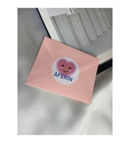 Pembe Aferin Sevimli Sticker Mat Etiket 4 Cm (40 ADET)