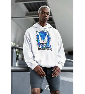 Sonic The Hedgehog Baskılı Unisex Oversize Çizgi Film Hoodie