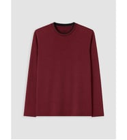 LC WAIKIKI Bordo Bisiklet Yaka Uzun Kollu Erkek Pijama Üst