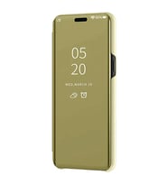 Samsung Galaxy S6 Edge Aynalı Kapaklı Lüx Kılıf (Gold)