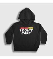 Presmono Unisex Çocuk Beyaz Breaking News I Don't Care Kapüşonlu Sweatshirt 520427tt (Siyah)