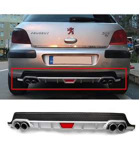 Peugeot 307 Gri Difüzör Difizör Yuvarlak Egzoz Görünüm Kulaklı Tip
