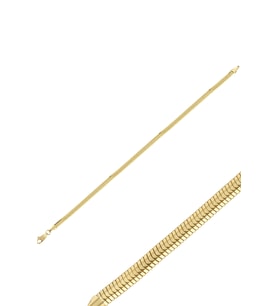 14 Ayar Altın Balık Sırtı Zincir Bileklik 4 mm (Sarı Altın)